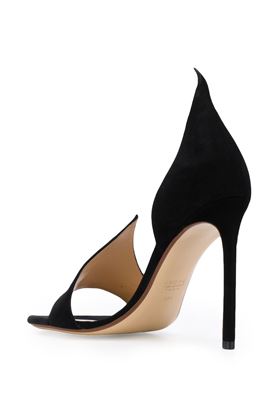 Black calf suede slip-on stiletto sandals Francesco Russo | R1S087N201300